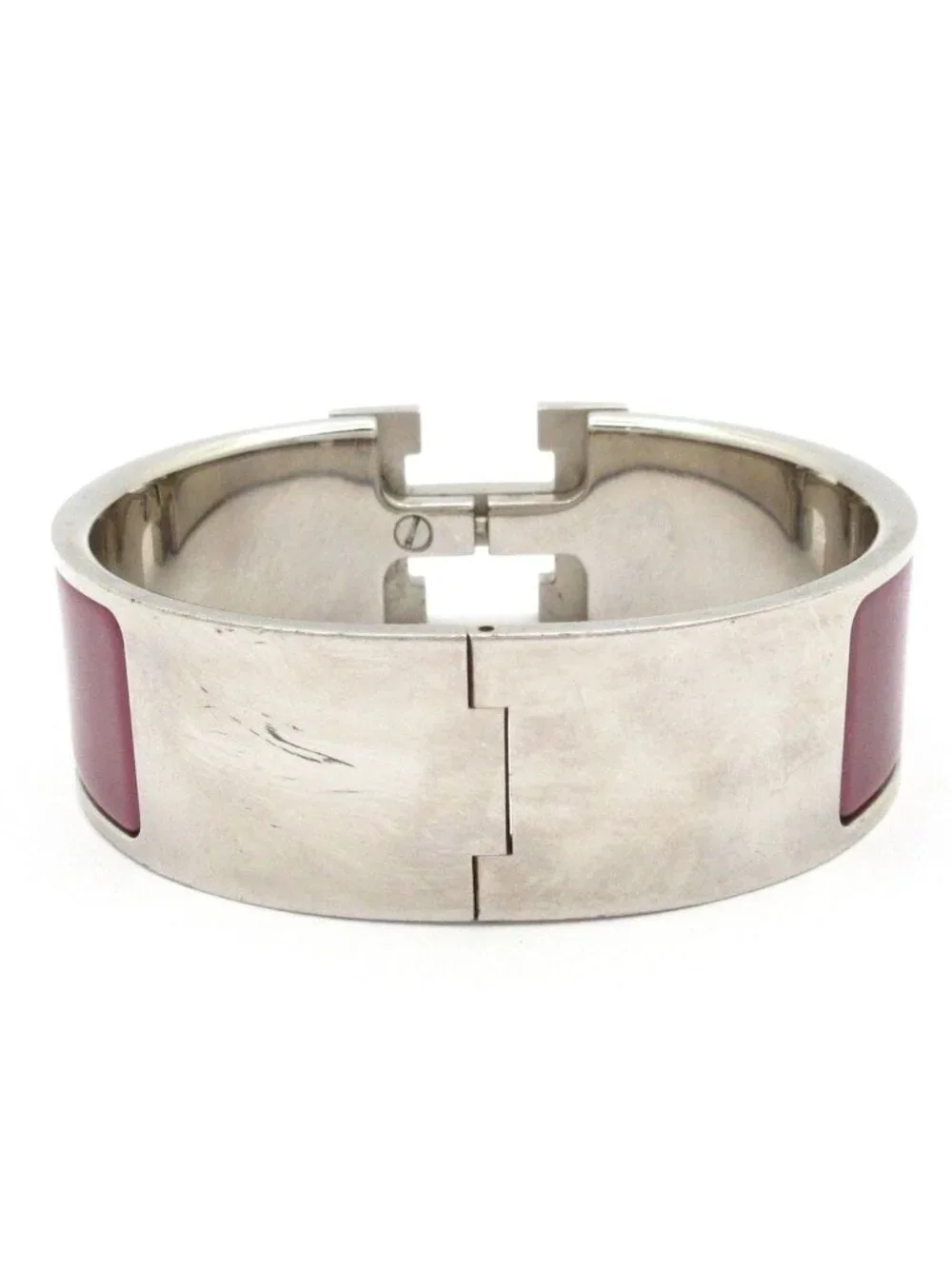 Hermes Bangle Clic Clac Silver Purple Bracelet